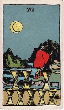 Kupa Sekizlisi Tarot Kartı