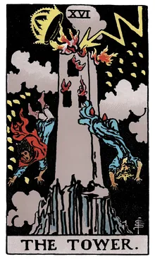 XVI. Yıkılan Kule Tarot Kartı